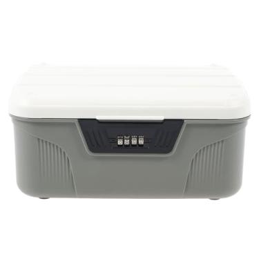 Imagem de Caixa de armazenamento trancável, recipiente de armazenamento bloqueável, cofre de plástico portátil com trava de combinação, organizador de armazenamento de senha de 4 dígitos, recipiente com