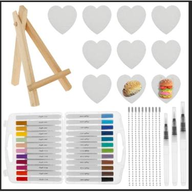 Imagem de Kit de pintura mágica inchada, esponja de lona mágica DIY para materiais de arte, inclui papel de pintura de textura de espuma branca para desenho 3D e caneta-tinteiro com pincel de água, pipoca fofa