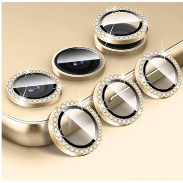 Imagem de Kit (03 PÇS) Película Protetora da Lente Câmera Colorida Lisa ou C/Strass Para Xiaomi Redmi 15 4G 5G - 6.9 (PRETA C/STRASS REDMI 15 4G 5G)