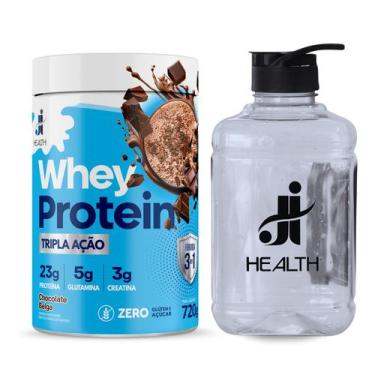Imagem de Whey Protein Tripla ação com Creatina 720g e Garrafa para Academia 2 l
