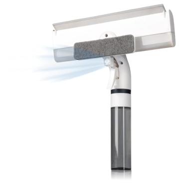 Imagem de Limpador de janela profissional 3 em 1, limpador de vidro com spray e tanque de coleta de água residual, spray de água, rodo de lavador de janelas para casa, janelas externas e vidro de carro, branco