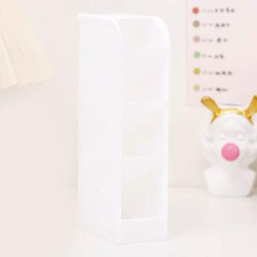 Imagem de HEEPDD Porta de Caneta de Caixa de Armazenamento, Simples Cor Prática e Doce, Papelaria Estudantil, para Pincéis de Maquiagem, Batons Nan (Branco)