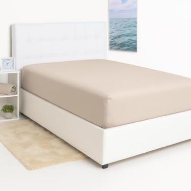 Imagem de 2 Lençóis De Cama Casal Padrão Avulso Com Elástico 170 Fios (Marrom)