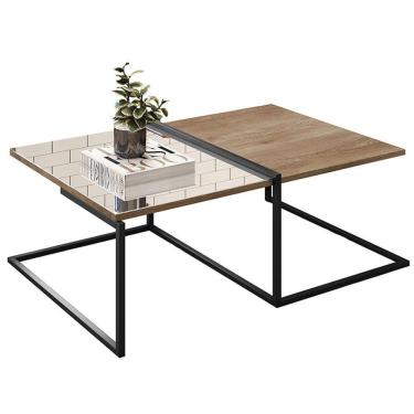 Imagem de Mesa De Centro Estilo Industrial Aurum Demoliçao Preto DHom