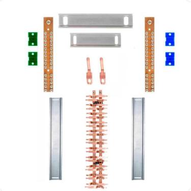 Imagem de Kit Barramento Bifásico Padrão Cemar 100A para 44 Circuitos - Zathura