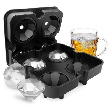 Imagem de Forma de Gelo Silicone Diamante 4 Moldes