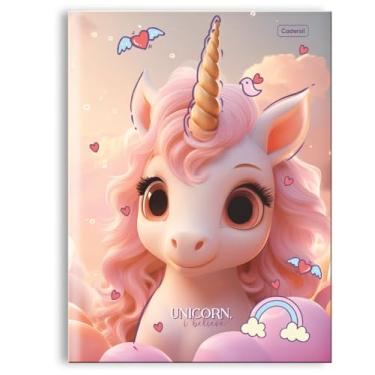 Imagem de Caderno Brochura Universitário Cadersil – Tema Unicórnio “I Believe” – 1 Matéria – 80 Folhas – Capa Dura com Laminação Brilhante