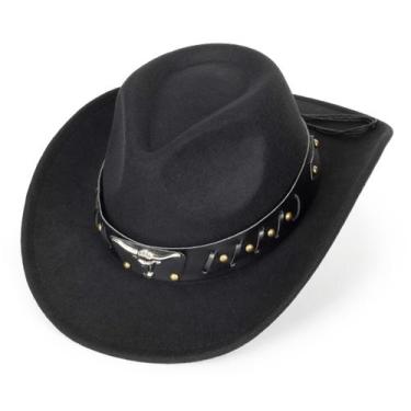Imagem de Chapéu de cowboy Italy Retro-Western para mulheres e homens de aba lar