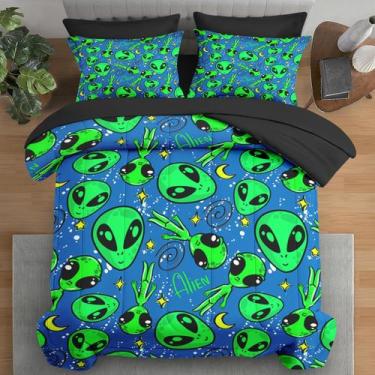 Imagem de Conjunto de edredom Pamnest Queen Size Space Cool, 7 peças de roupa de