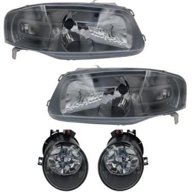 Imagem de Kit Farol Mascara Cinza + Milha Auxiliar Gol G4 2006 Á 2013