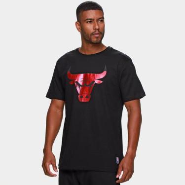 Imagem de Camiseta NBA Chicago Bulls Gloss Masculina, Preto, G