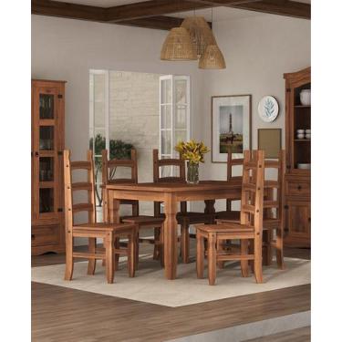 Imagem de Conjunto Sala de Jantar 1 Mesa Retangular + 6 Cadeiras Acapulco 100% M