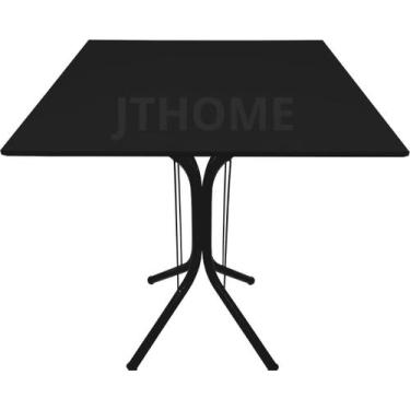 Imagem de Mesa de Jantar Quadrada 70cm Mdf Base 4 Isa Apoio - Jthome, Preto, 1 M