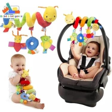 Imagem de Móbile Centopeia Espiral Carrinho Bebê Conforto Com Chocalho Móbile para Berço e Carrinho Multicolorido Em Pelúcia Estímulo Sensorial Detalhado, Ideal Presente Chá de Bebê - ORIGINAL