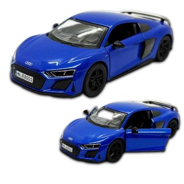 Imagem de Carrinho De Ferro Miniatura Audi Rs Coupe 2020 Kinsmart 1/38, 12,5 de comprimento, em metal, Miniatura de carro colecionável, abertura de portas laterais, rodinhas em borracha com fricção (Azul)