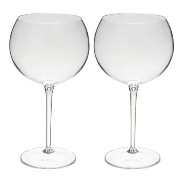 Imagem de Taça De Gin 600ml Kit 2un Acrílico Alto Padrão Resistente (TRANSPARENTE)