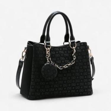 Imagem de Bolsa Feminina Chenson Relevo Monograma Mão Preto-Feminino