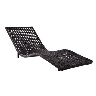 Imagem de Espreguiçadeira de Alumínio para Piscina e Área Externa, Turquesa, Design Vazado, Reclinável, Mobiliário de Jardim (Preto)