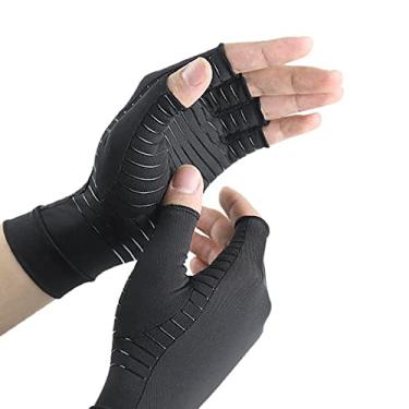 Imagem de Generic Luvas de Fitness, Ampla Utilização de Fibra de Cobre Elástica Confortável, Luvas Esportivas de Meio Dedo para Academia, 1 par (L)