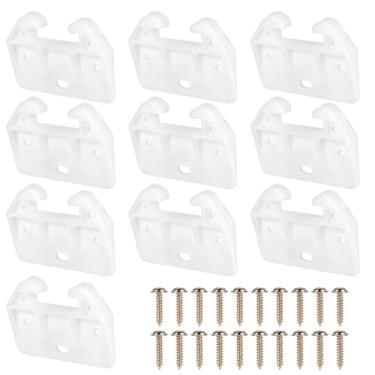Imagem de 10 peças de guias de trilho de gaveta de plástico – 6 x 4,2 x 0,8 cm de montagem central de trilho de gaveta deslizantes de substituição para cômoda, armário, armário