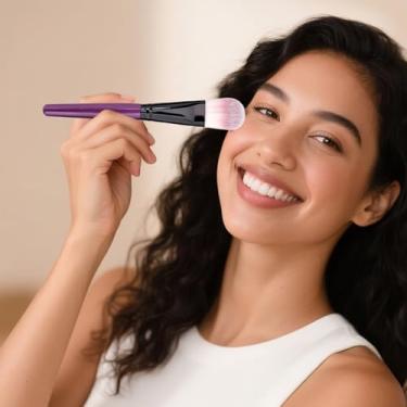 Imagem de Conjunto de pincéis de maquiagem de nylon com 20 peças para sombra, corretivo, sombra, blush, pincel de maquiagem (rosa claro)