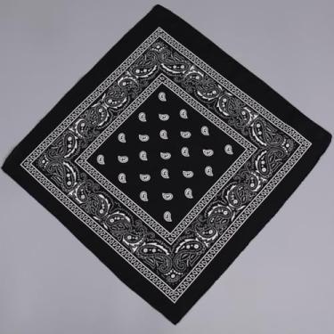 Imagem de Bandana preta vintage de poliéster floral de caju unissex moda para ciclismo ao ar livre, estilo hip hop, presente moderno, roupa casual, acessórios de viagem para homens, mulheres e adultos