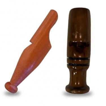 Imagem de Apito Inhambu Açu 03 + Apito Grilo 23 Pios em madeira profissionais