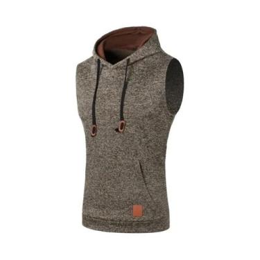 Imagem de Camiseta Sem Mangas Com Capuz Masculina Casual Moda Bodybuilding Camis