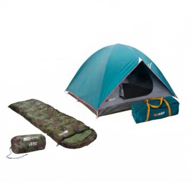 Imagem de NTK Kit Aventura Essential, Barraca Cherokee GT 3/4 Pessoas com Saco de Dormir Viper Camuflado, Ideal para Camping e Trilhas