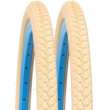 Imagem de YUNSCM 2 peças de pneus de bicicleta bege de 66 cm 26 x 1,50/40-559 compatíveis com pneus de bicicleta de 26 x 1,50 (Y-1037)