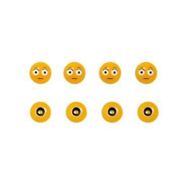 Imagem de 8 peças de tampas de haste de válvula de pneu com emoji divertido, tampas de válvula de expressão duráveis, tampas de válvula à prova de poeira e vazamento de ajuste universal para carros, caminhões