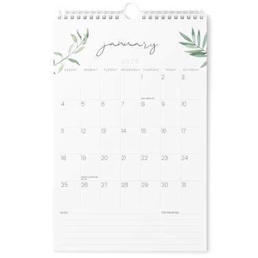 Imagem de Karto Calendário de parede com estampa grande 2026 - vertical 28 x 43 cm de janeiro de 2026 a junho de 2027 - datas grandes e fáceis de ler para idosos, idosos - Vegetação