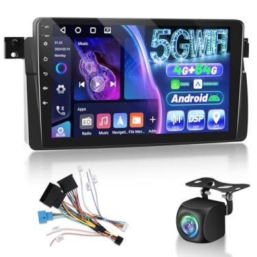 Imagem de 4 + 64 G Carplay estéreo para carro Android sem fio para BMW E46 M3 1999-2006 - Rádio com tela sensível ao toque Android de 9 polegadas com 32 EQ DSP, WiFi, GPS, tela dividida, SWC + câmera de backup