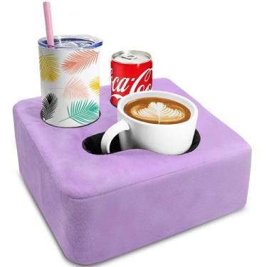 Imagem de Bandeja de travesseiro com porta-copos NISDOING Taro Purple