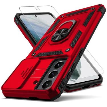 Imagem de Capa para celular YZOK Galaxy S21 Plus 6,7" vermelha à prova de choque