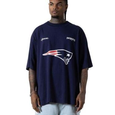 Imagem de Camiseta Huge Oversized Approve x NFL II Patriots Marinho-Masculino