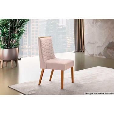 Imagem de Kit 2 Cadeiras Dafne Madeira Capuccino Linho Turim