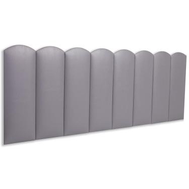 Imagem de Cabeceira Queen Kit 8 Placas Modelo Nuvem - Courino Cinza