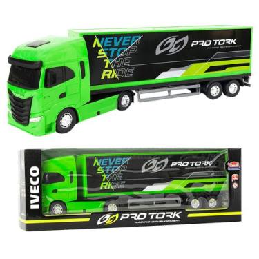 Imagem de Caminhão Iveco S-way Pro Tork Baú Miniatura Brinquedo Realista Colecio