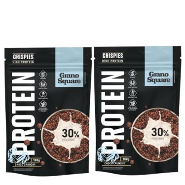 Imagem de Kit 2 Crispies Choco Crunchy Protein Vegano, s/Glúten, s/Açúcar e Muita Proteína 180g | Grano Square