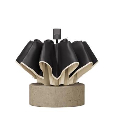 Imagem de barenx Guarda-chuva elegante, guarda-chuva dobrável automático premium, guarda-chuva com proteção UV, guarda-chuva compacto - 8/10/24/60 costelas, 8 costelas com design rodado, bege