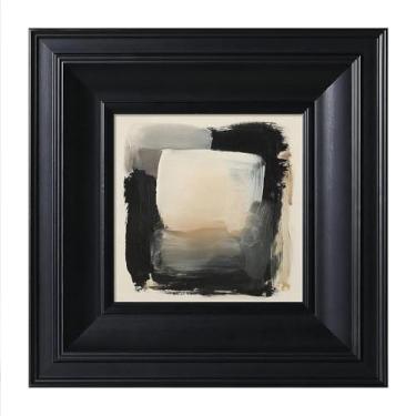 Imagem de CCPEAR Tela de arte de parede abstrata emoldurada, decoração em preto e branco, pequenas obras de arte, impressões minimalistas modernas, pinturas quadradas para sala de estar, quarto, banheiro