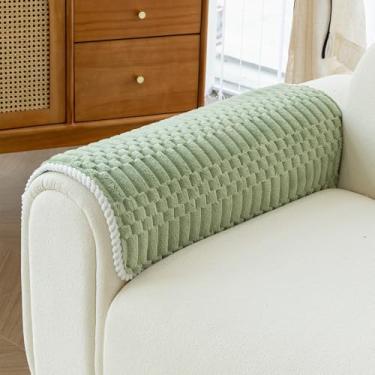 Imagem de JPGGD Capas de sofá quentes de pelúcia laváveis, antiderrapantes para poltronas reclináveis, divertidas e felpudas para cães, lavável, capa de sofá macia para animais de estimação (1 peça, verde, 71