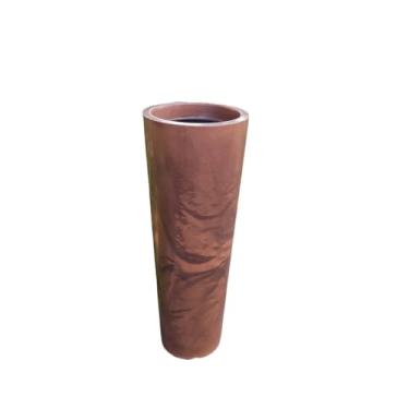 Imagem de Vaso polietileno para plantas decorativo coluna Ibiza efeito ESCOVADO/LISO E MARMORIZADO 68x25 (MARROM MARMORIZADO)