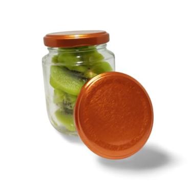 Imagem de Kit Potes De Vidros 240ml Belem para Geleias Doces Conservas Tampas Metálicas Lacres (24,Cobre)