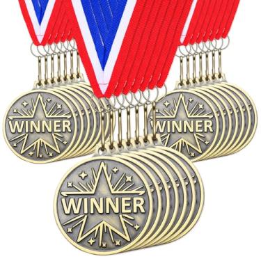 Imagem de Quelay 30 medalhas de ouro de 5 cm para prêmios, vencedor incentiva a participação em equipe para adultos troféu prêmio presente competições festa de formatura (Vencedor)