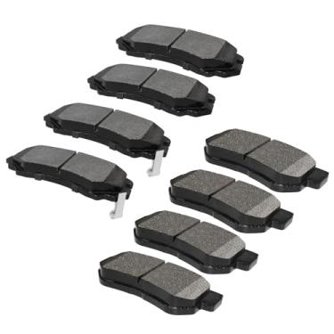 Imagem de Kit de pastilhas de freio de cerâmica, conjunto de substituição de 8 peças para Hyundai Azera 2007-2010 Elantra 2004-2008 Sonata 2005-2009 Tucson 2003-2010 Kia Magentis Optima 2005-2010 Com ferragens
