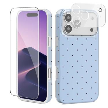 Imagem de GEQCDBN Capa protetora para celular compatível com iPhone 17 Pro, linda de bolinhas, feminina, macia, fina, TPU (poliuretano termoplástico) à prova de choque, estética para mulheres e meninas, 6,3