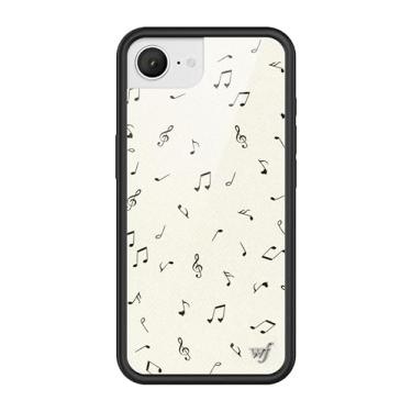Imagem de Wildflower Capas – Compatível com iPhone 16e | Para-choque protetor preto, certificado de teste de queda de 1,2 m, pequenas empresas de propriedade feminina | Música bege instrumento artístico moderno