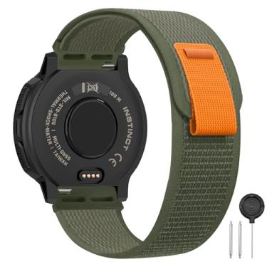 Imagem de HQzon Pulseira de nylon compatível com Garmin Instinct /3 de 45 mm/2/2 Solar/2 Solar/2 Solar Tactical/2 Surf, esportiva respirável de 22 mm compatível com Garmin Instinct Tactical/Esports/Tide